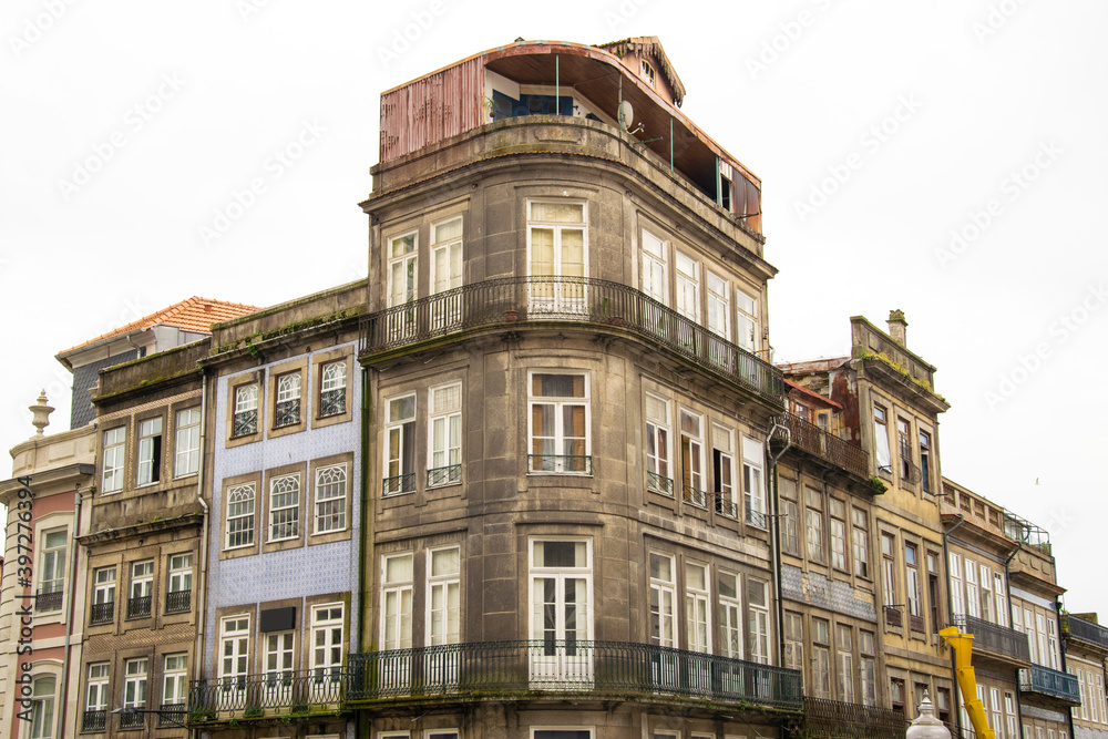 Old buildings and classical architecture of Porto, narrow streets and colorful buildings of Porto, Portugal

