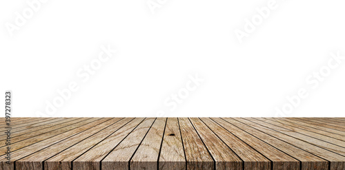 wooden table on white background