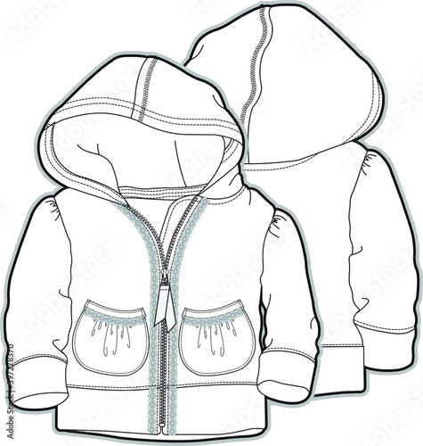 BABY GIRL DRESS design vector illustration.Kid's Fashion Flat Sketch.