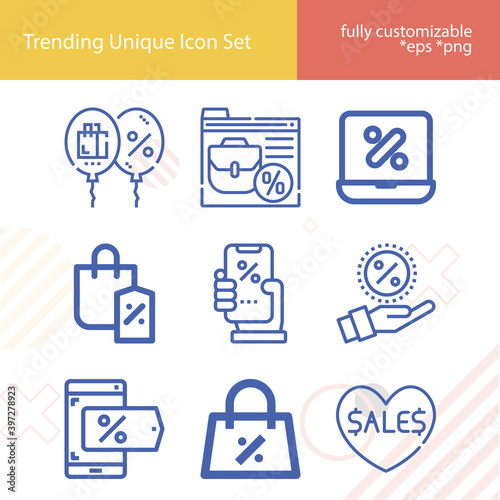 Simple set of brush aside related lineal icons.