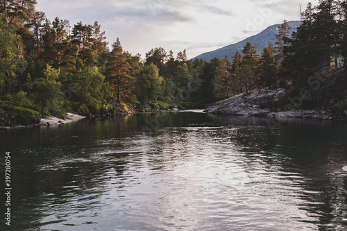 Fototapeta Naklejka Na Ścianę i Meble -  Nature by the river, Norway