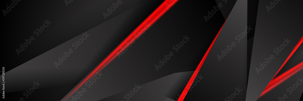 Black red business abstract background for wide banner