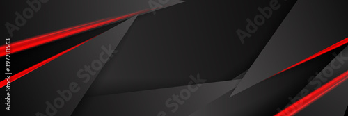 Black red business abstract background for wide banner