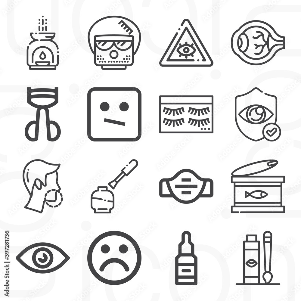 Fototapeta premium 16 pack of eyes lineal web icons set