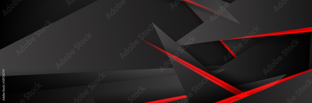 Abstract black and red tech wavy banner design. Vector illustration design for business corporate presentation, banner, cover, web, flyer, card, poster, game, texture, slide, magazine, and powerpoint. Abstract black and red tech wavy banner design. Vector illustration design for business corporate presentation, banner, cover, web, flyer, card, poster, game, texture, slide, magazine, and powerpoint.