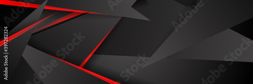 Abstract black red grey metallic carbon neutral overlap red light hexagon mesh design modern luxury futuristic technology background vector illustration. 