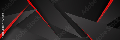 Black red metal fiber texture 3d business abstract background for wide banner