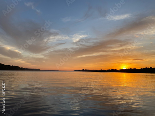 sunset over the river