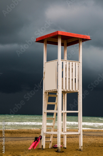 Strandturm im Sturm
