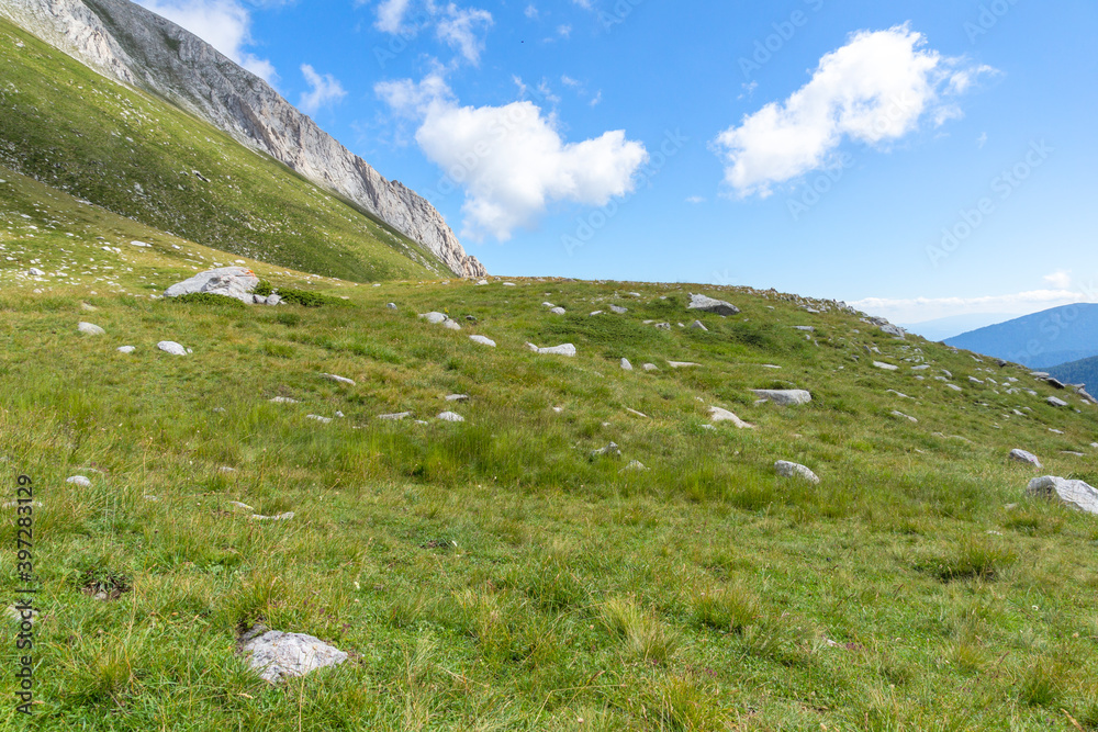 Hiking trail for Vihren Peak, Pirin Mountain, Bulgaria Hiking trail for Vihren Peak, Pirin Mountain, Bulgaria