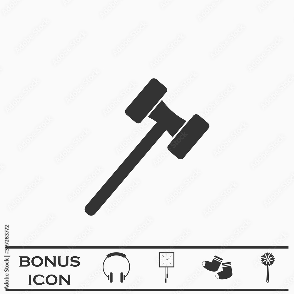 Mallet icon flat. Mallet icon flat.