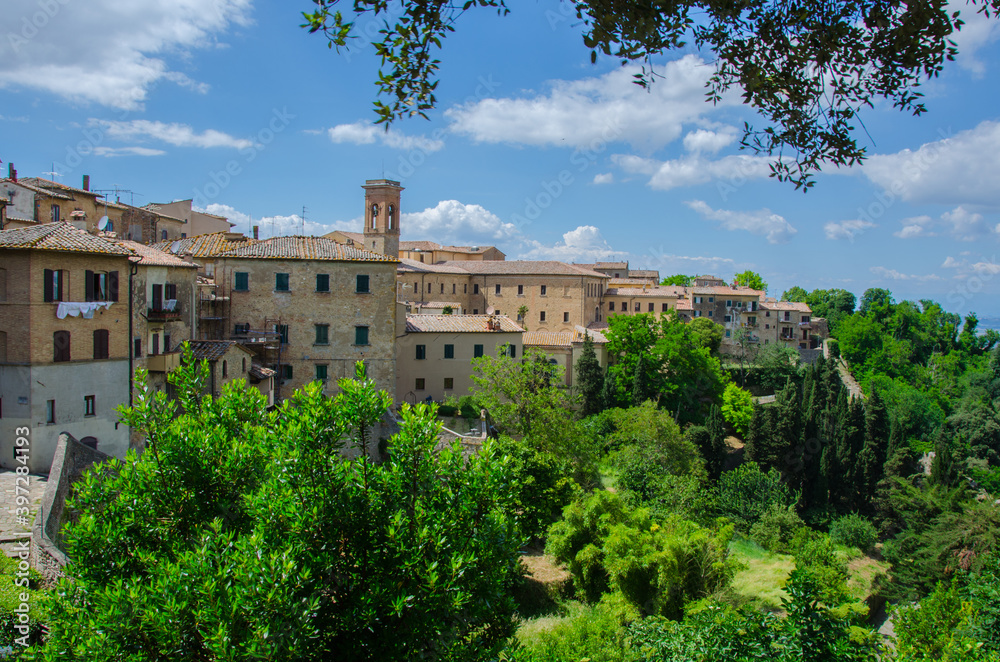 View for buildings in Volterra town, Tuscany, Italy.