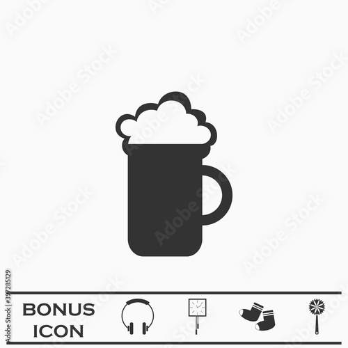 Beer icon flat.