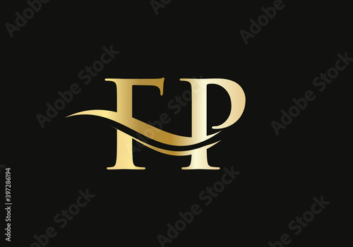 FP letter logo design. FP Logo for luxury branding. Elegant and stylish design for your company.  photo