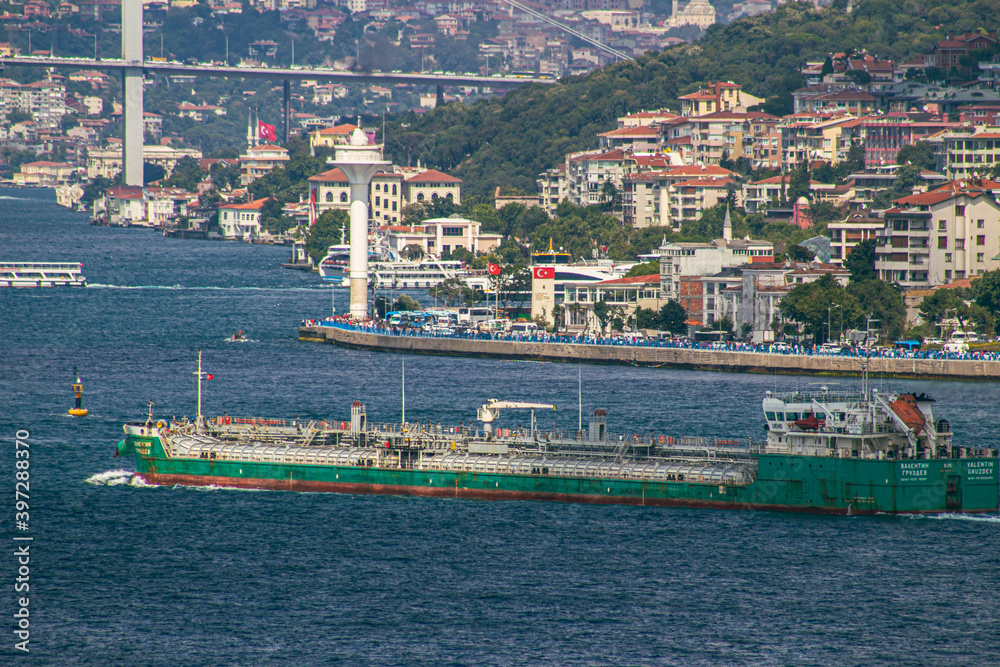 cargo ship in port (istanbul, Turkey)
