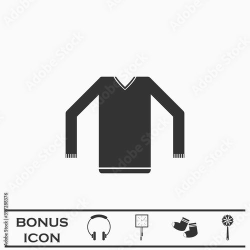 Sweater icon flat.
