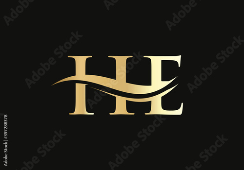 Premium HE letter logo design. HE Logo for luxury branding. Elegant and stylish design for your company. 