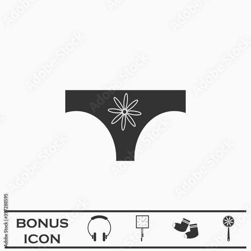 Women panties icon flat.