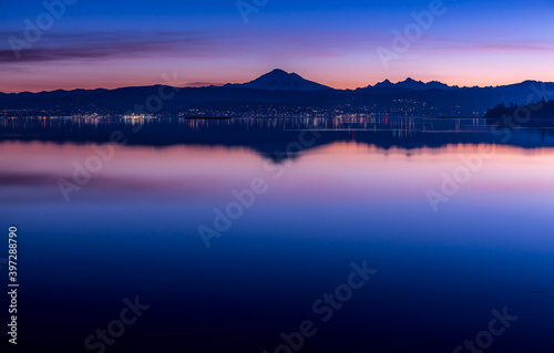 Sunrise over Bellingham and Mt. Baker