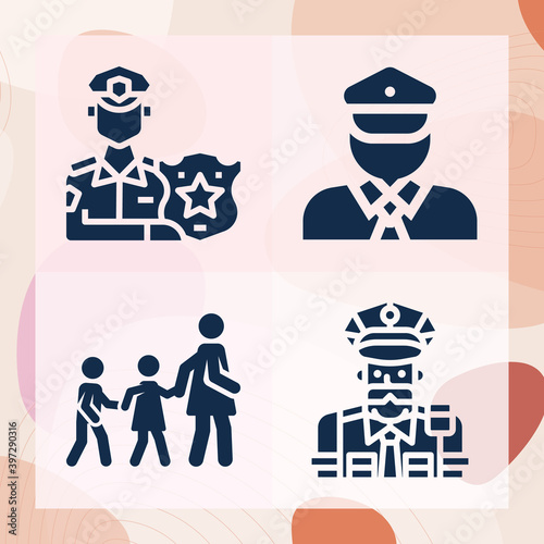 Simple set of militia related filled icons