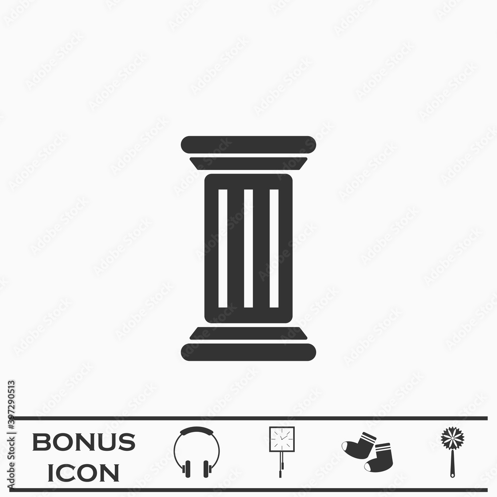 Antique Column icon flat Antique Column icon flat