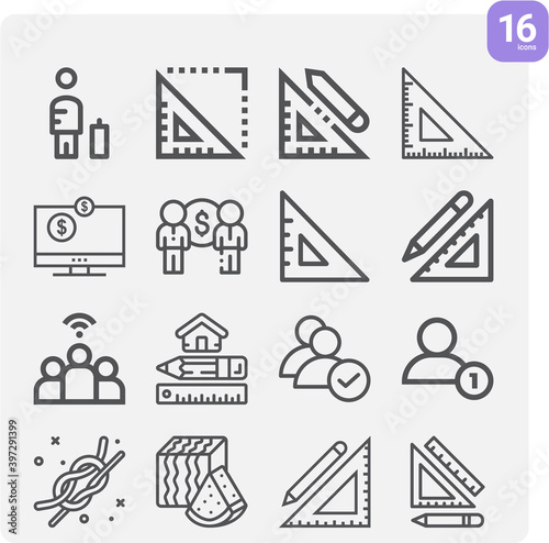 Simple set of mile related lineal icons.