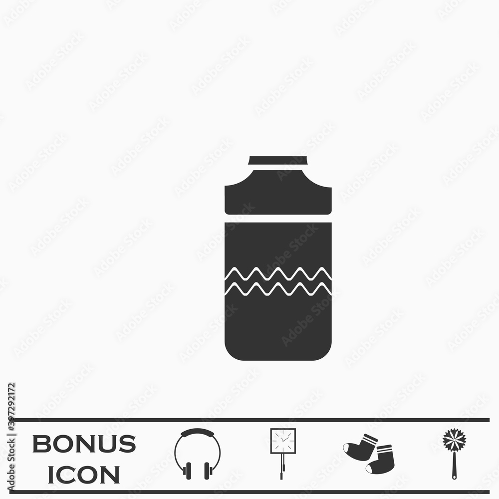 Plastic bottle icon flat Plastic bottle icon flat