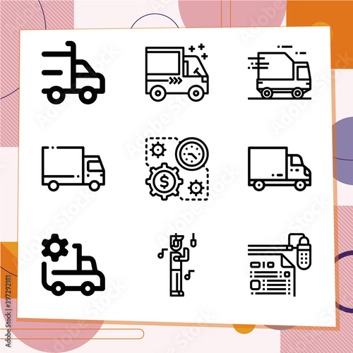 Simple set of 9 icons related to hostility