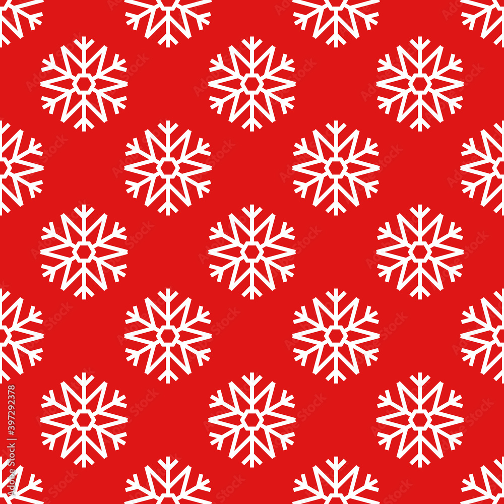 Illustration of Christmas pattern with white snowflakes on red background. Vector illustration. EPS 10 Illustration of Christmas pattern with white snowflakes on red background. Vector illustration. EPS 10