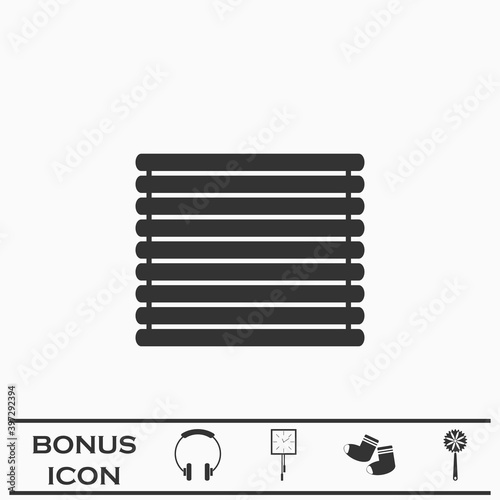 Wooden logs raft icon flat