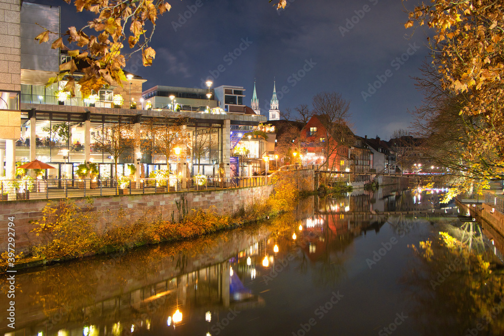 night view of the old town country night view of the old town country