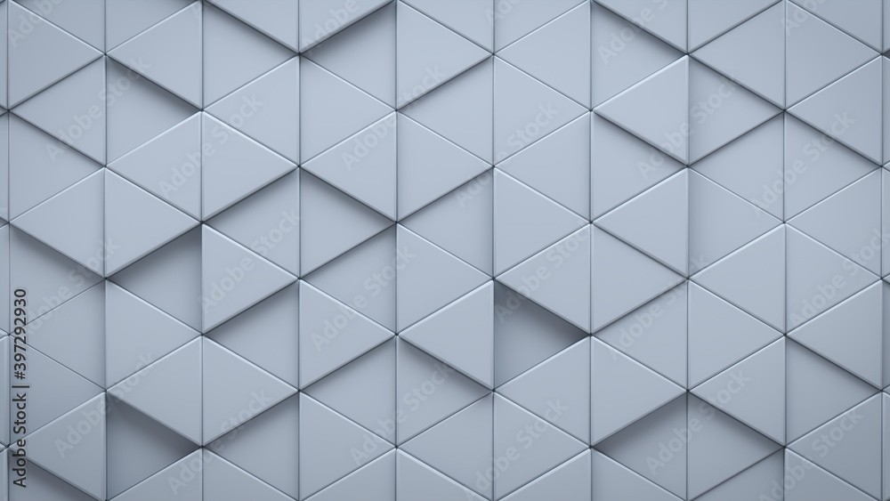 Futuristic, High Tech, light background, with a triangular block structure. Wall texture with a 3D triangle tile pattern. 3D render Futuristic, High Tech, light background, with a triangular block structure. Wall texture with a 3D triangle tile pattern. 3D render