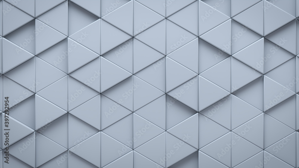 Futuristic, High Tech, light background, with a triangular block structure. Wall texture with a 3D triangle tile pattern. 3D render Futuristic, High Tech, light background, with a triangular block structure. Wall texture with a 3D triangle tile pattern. 3D render