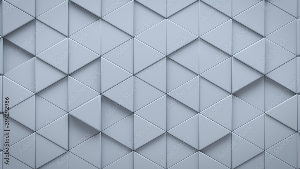 Futuristic, High Tech, light background, with a triangular block structure. Wall texture with a 3D triangle tile pattern. 3D render Futuristic, High Tech, light background, with a triangular block structure. Wall texture with a 3D triangle tile pattern. 3D render