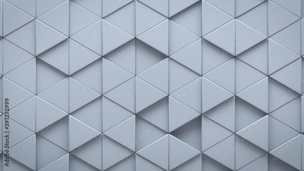 Futuristic, High Tech, light background, with a triangular block structure. Wall texture with a 3D triangle tile pattern. 3D render Futuristic, High Tech, light background, with a triangular block structure. Wall texture with a 3D triangle tile pattern. 3D render
