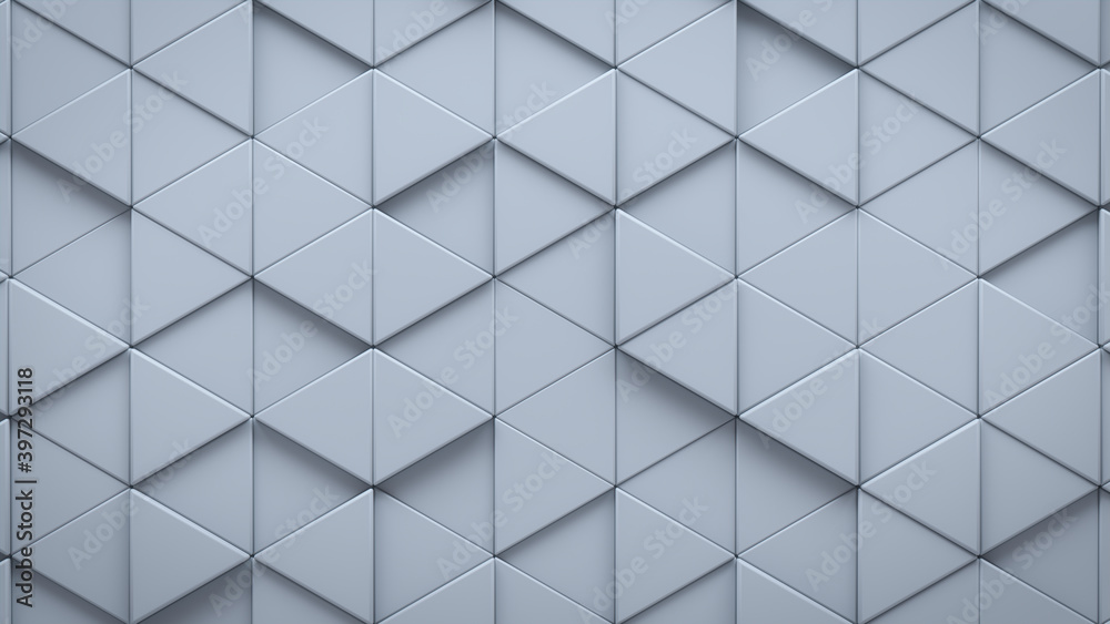 Futuristic, High Tech, light background, with a triangular block structure. Wall texture with a 3D triangle tile pattern. 3D render Futuristic, High Tech, light background, with a triangular block structure. Wall texture with a 3D triangle tile pattern. 3D render