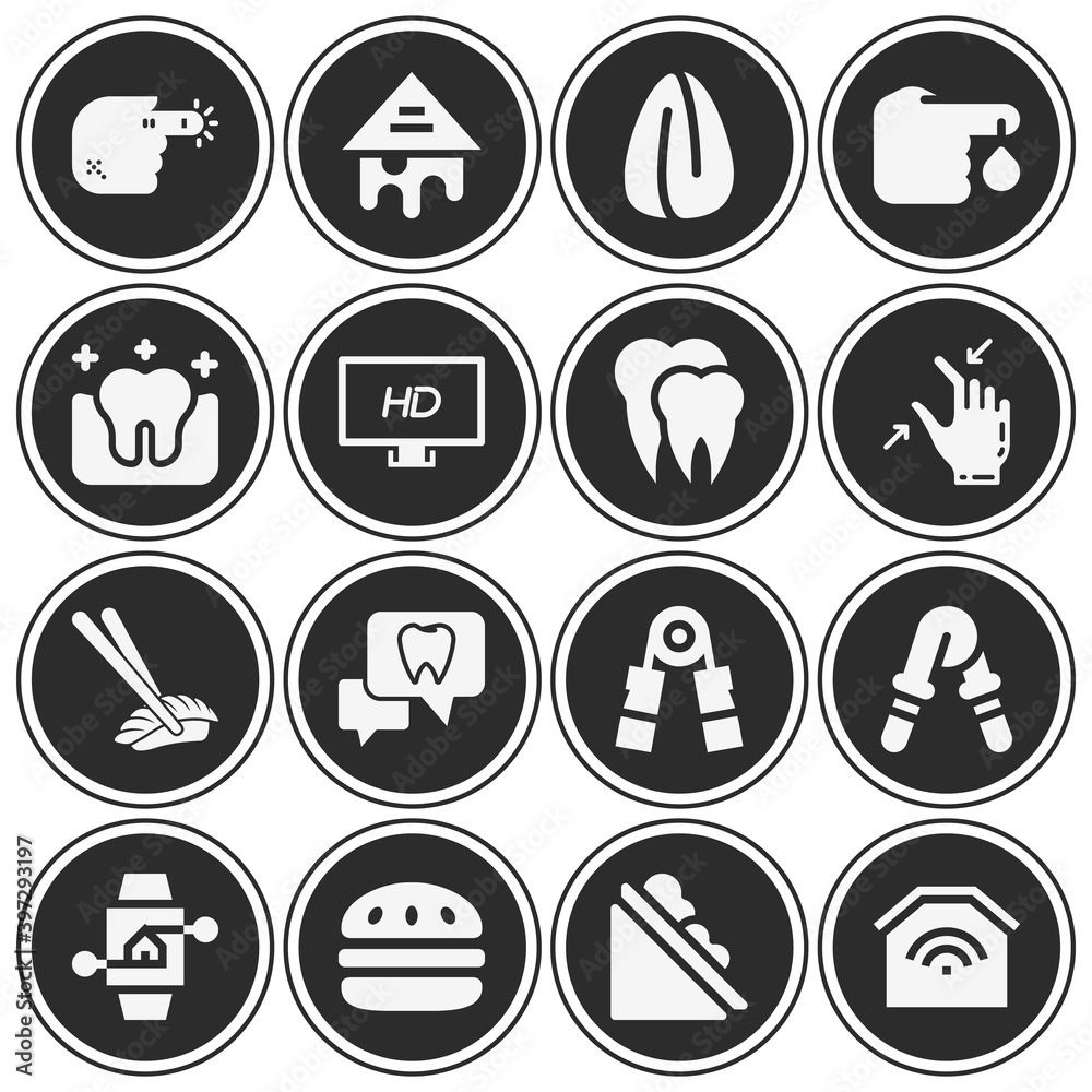 16 pack of bite  filled web icons set
