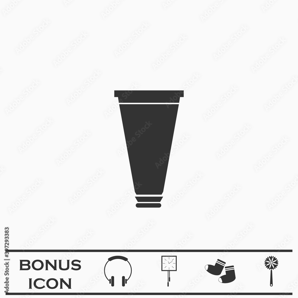 Tube, container, toothpaste, cream icon flat Tube, container, toothpaste, cream icon flat