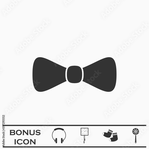 Bow tie icon flat