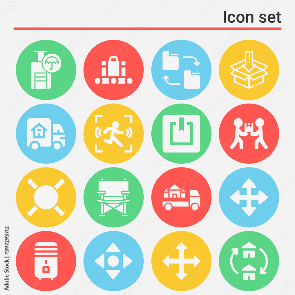 16 pack of packing filled web icons set 16 pack of packing filled web icons set