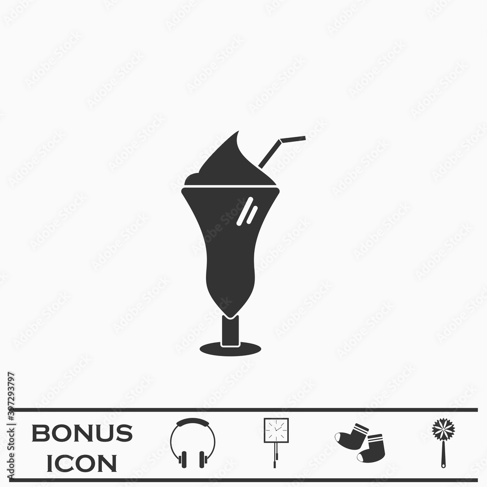 Cocktail icon flat Cocktail icon flat