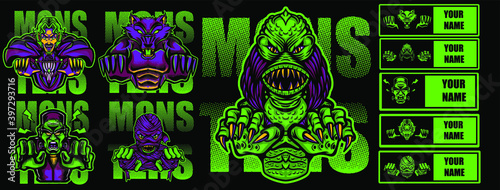 monster vector illustation full color