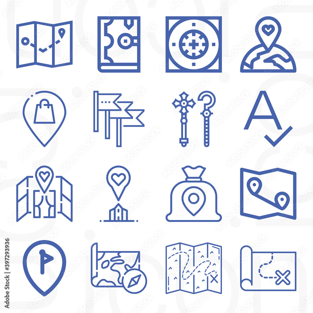 Fototapeta premium 16 pack of detailed lineal web icons set
