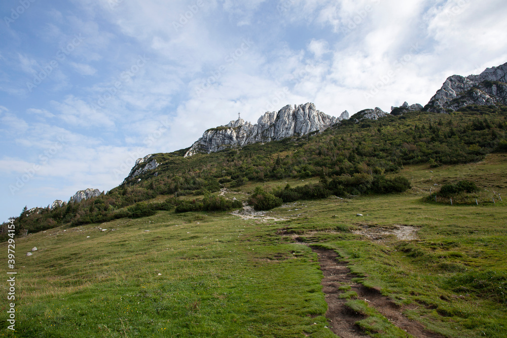 Fototapeta premium Panorama view Kampenwand, mountain in Bavaria