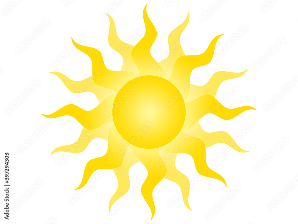 Symbol of the sun on a white background Symbol of the sun on a white background