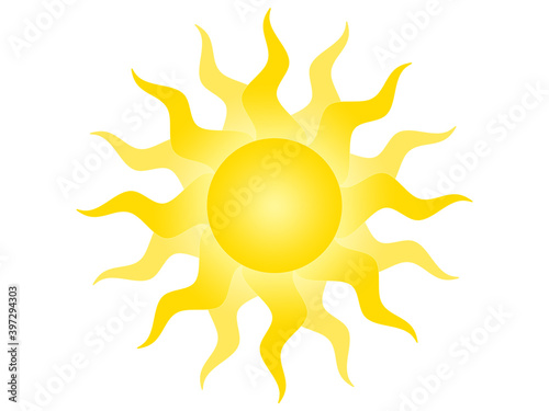 Symbol of the sun on a white background