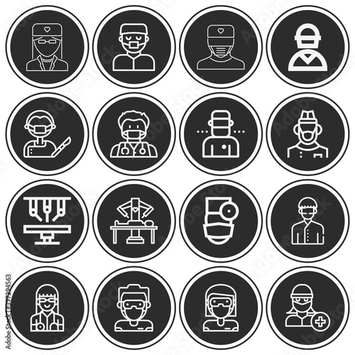 16 pack of walter reed  lineal web icons set