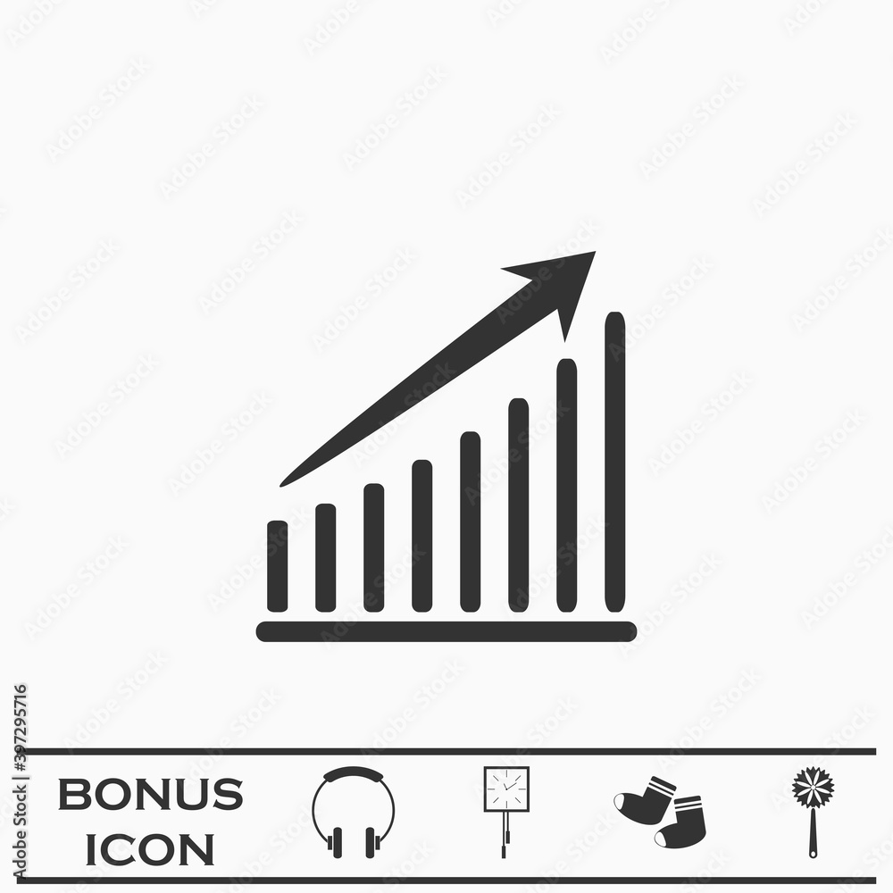 Obraz premium Graph icon flat