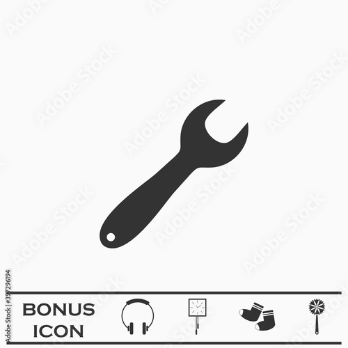 Wrench icon flat
