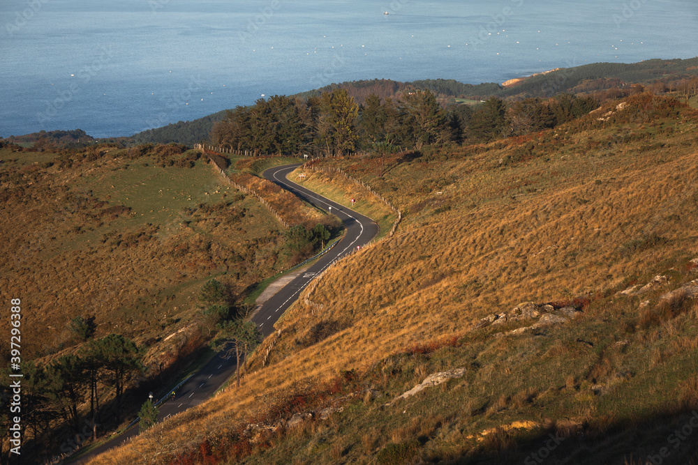 Naklejka premium Jaizkibel mountain next to the basque coast, Basque Country. 
